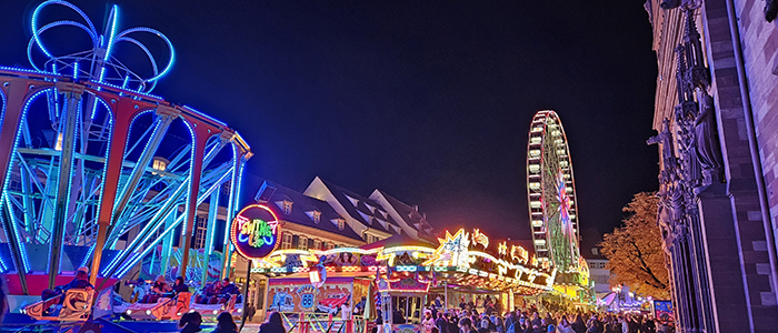 Herbstmesse at night - by Fraser Currie